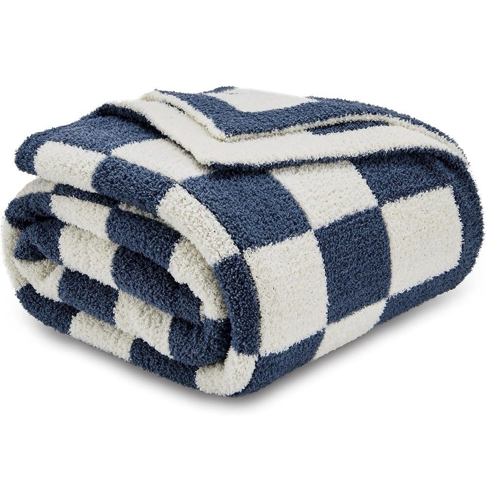 Super Soft Fluffy Microfiber Knitted Blanket Warm Cozy Fuzzy Plush 50 X 60
